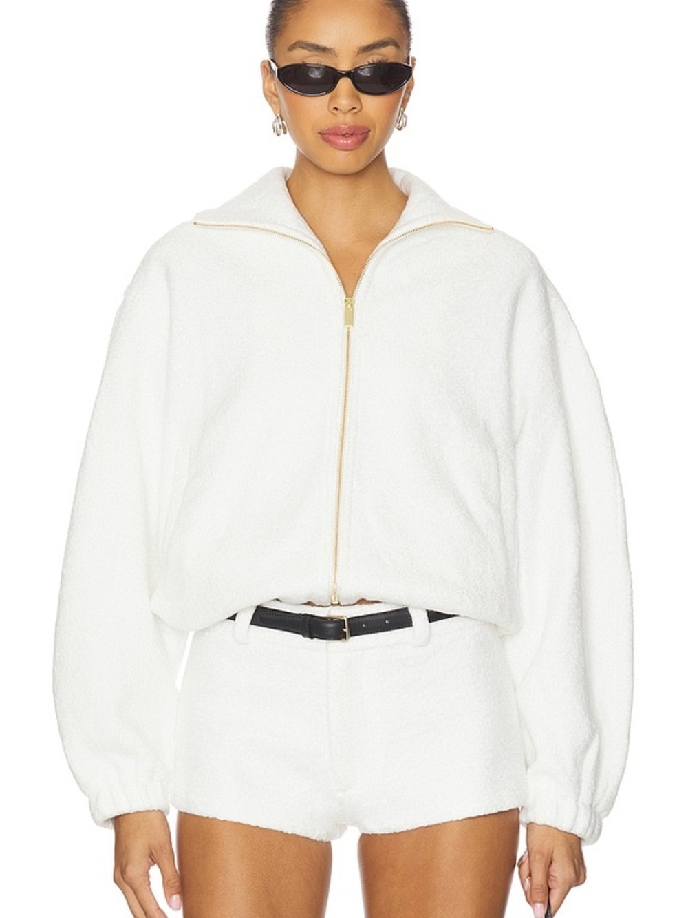 Amanda Uprichard Como Ivory Bouclé Bomber Jacket Small NWT